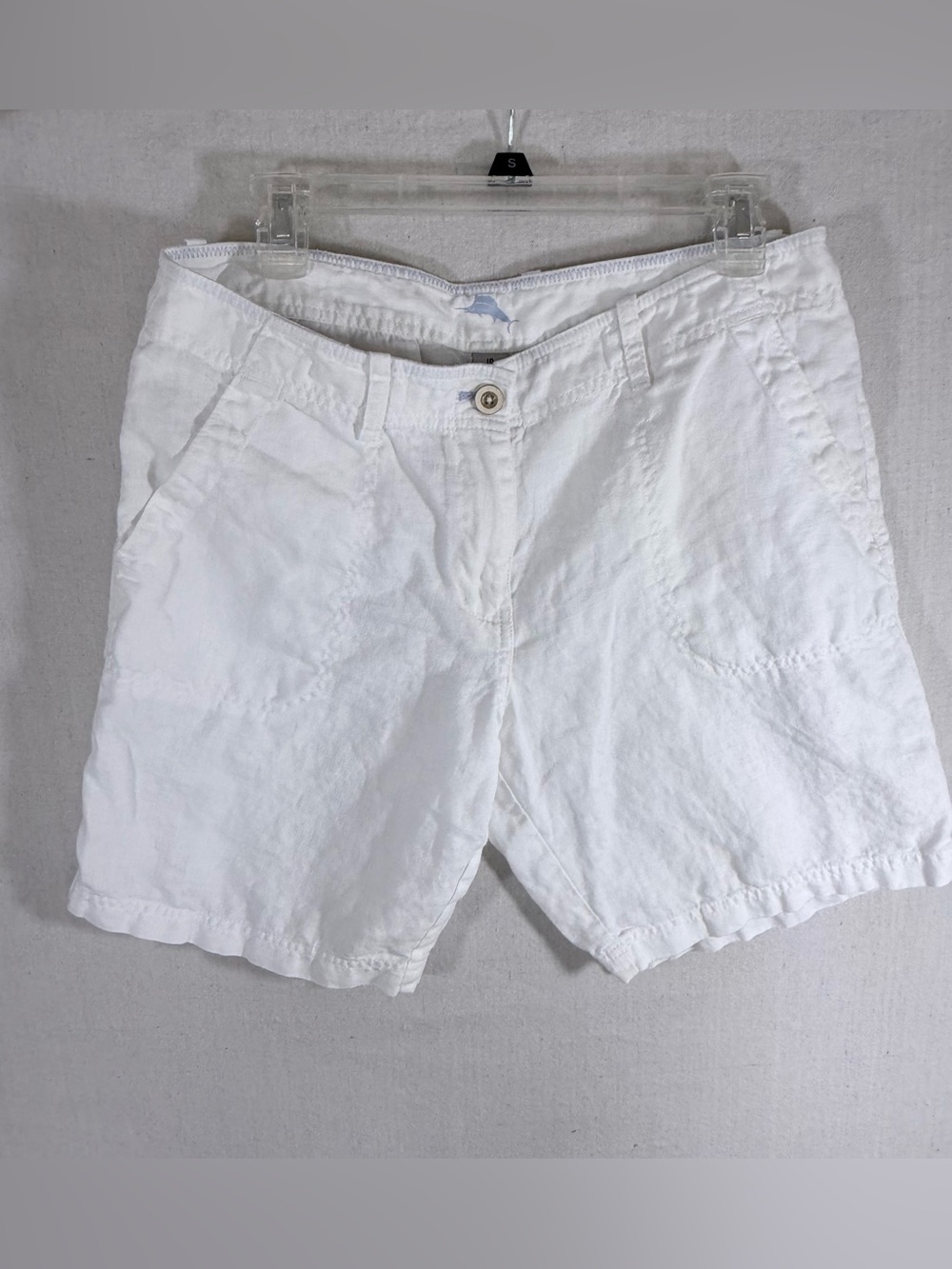 Tommy Bahama Womens Size 10 White Linen Shorts Vacation Casual Beach Resortwear